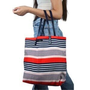 Kate Spade Canvas Striped New York Bon Shopper Tote Bag